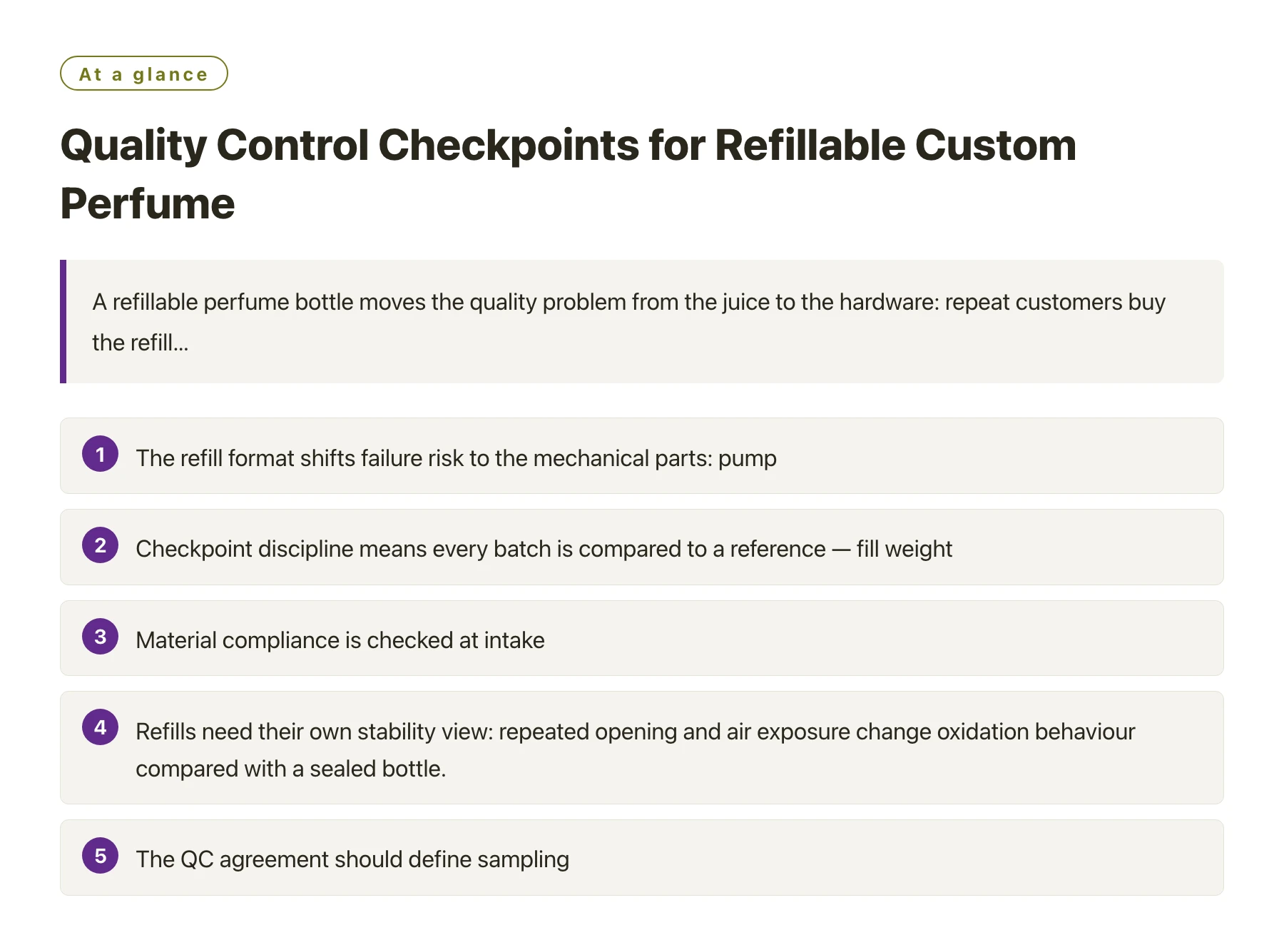 Quality Control Checkpoints for Refillable Custom Perfume——全文要点速览